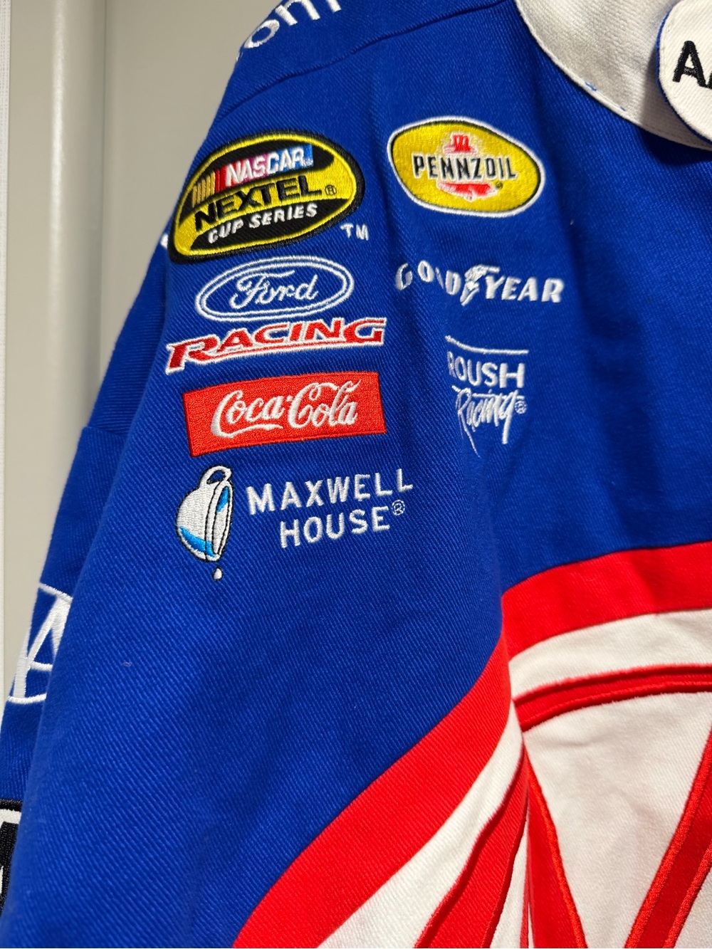 Mark Martin Men's Racing Jacket - Blue/White/Red - Picture 3 of 15